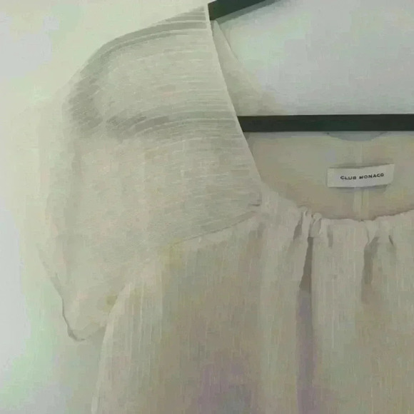 Club Monaco Women Off White Short Sleeve‎ Blouse  size S - Picture 5 of 8